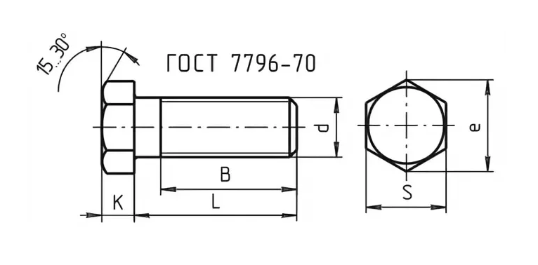 DIN 7999 / EN 14399-8 Болт с шестигранной головкой призонный 10.9 M16 x 50 Горяч