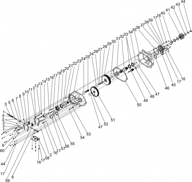 Редуктор механизма поворота (двухнасосная схема, гидромотор 310.3.56)